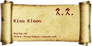 Kiss Kleon névjegykártya